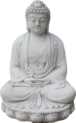 Produktbild von Schöner Buddha aus Steinguss perfekt für den Garten die Terrasse oder den Vorgarten ist Frostfest Witterungsbeständig und Neu 60cm H, HO-011