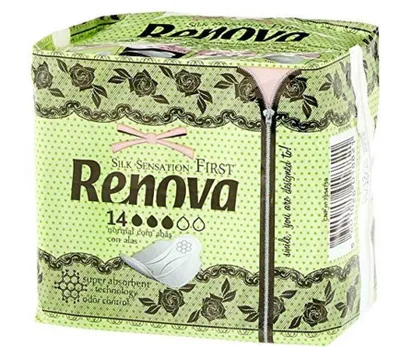 Zdjęcie produktu dla Renova, First, Podpaski ze skrzydełkami, 14 sztuk  (PRODUKT Z NIEMIEC)