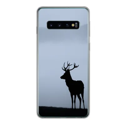 Produktbild von MuchoWow® Handyhülle Schutzhülle Hülle für Samsung Galaxy S10 Hirsch - Nebel - Silhouette Silikon Softcase Handy Hülle - Handytasche