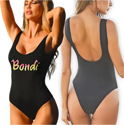 Zdjęcie produktu dla Kostium monokini jednoczęściowy czarny strój kąpielowy wyszczuplający l Strój kąpielowy jednoczęściowy S monikini czarny kostium wyszczuplający