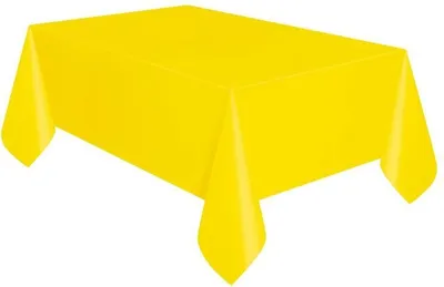 Produktbild von Robuste abwaschbare Plastik-Tischdecke neon gelb ca. 137 x 274 cm