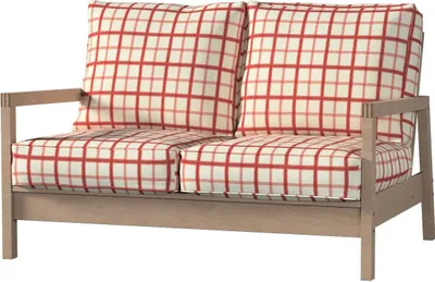 Produktbild von Dekoria Bezug für Lillberg 2-Sitzer Sofa, rot-creme, Sofahusse, Lillberg 2-Sitzer