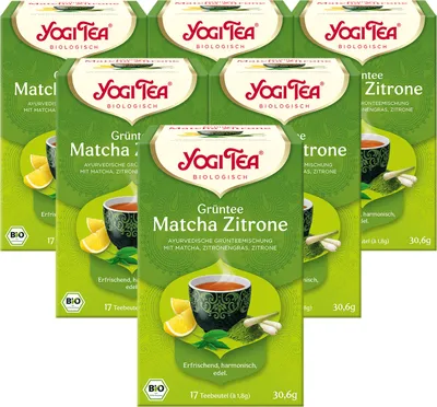 Produktbild von 6x YOGI TEA Grüntee Matcha Zitrone | 6 x 30,6g