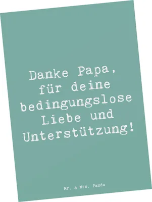 Produktbild von Mr. & Mrs. Panda Postkarte Spruch Danke Papa - Meeresbrise - Geschenk, herzlich beschenken, sagen, Grußkarte, Ansichtskarte, Ansichtskarten, Aufmerksamkeit, bester