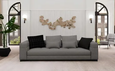Produktbild von Graue Couchgarnitur Dreisitzer Zweisitzer Sessel Wohnzimmergarnitur Neu