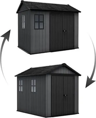 Produktbild von Gartenhaus Keter Newton Plus breit 9x7,5 grau, mit Boden