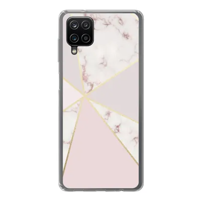 Produktbild von MuchoWow® Handyhülle Schutzhülle Hülle für Samsung Galaxy A12 Marmor - Gold - Rosa Silikon Softcase Handy Hülle - Bild