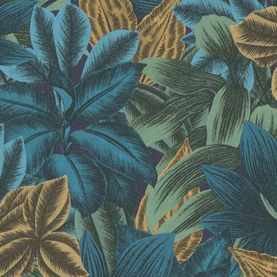 Zdjęcie produktu dla A.S. Creation | Travel Styles | 392221 | Tapeta z włókniny | Botanical | 10.05 m x 0.53 m | Niebieski