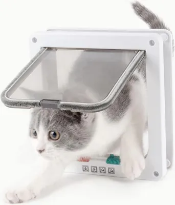 Produktbild von Mittelgroßes Katzenklapp 4-Wege verriegelbar - Einfach zu installieren
