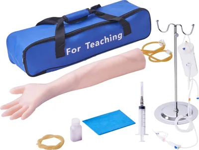 Produktbild von VEVOR Phlebotomie-Übungsset Übungsarm Blutabnahme, Intravenöses Trainingsset für Venenpunktion, Hochsimuliertes IV-Übungsarm-Set mit Tragetasche, IV-Fähigkeiten, für Studenten, Krankenschwestern