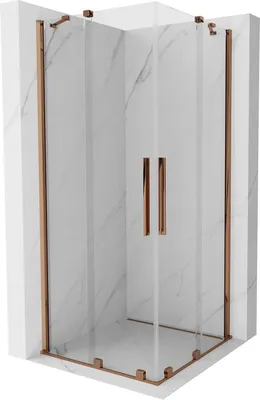 Zdjęcie produktu dla Mexen Velar Duo kabina prysznicowa rozsuwana 100 x 100 cm, transparent, różowe złoto - 871-100-100-02-60