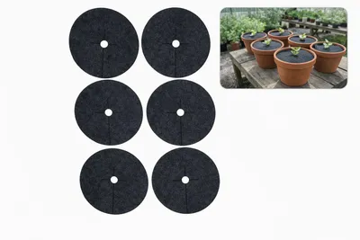 Produktbild von Satz Anti-Unkraut-Scheiben 6 Stück Mulch-Graphit fi 15 cm