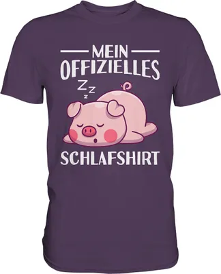 Produktbild von Offizielles Schlafshirt Nachthemd Schlafanzug Pyjama Schweinchen T-Shirt – Urban Purple / M