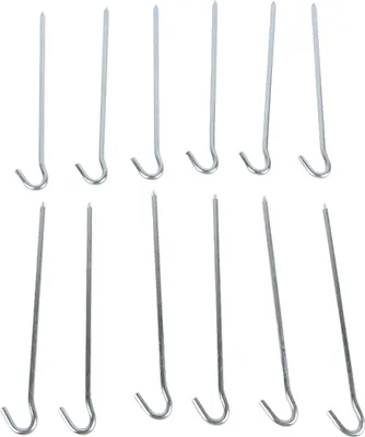 Image de Piquets de tente, 12 pièces, galvanisés à chaud & difficiles à enlever, pour le camping, le jardin & les ancrages en plein air
