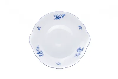 Zdjęcie produktu dla Thun 1794 Rose, talerz na ciasto, porcelana, niebieskie róże, 27 cm, Thun