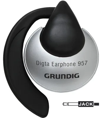 Produktbild von Grundig Digta Earphone 957, Ohrumschließend, Ohrbügel, Verkabelt, 95 dB, 2,6 m, Schwarz, Silber