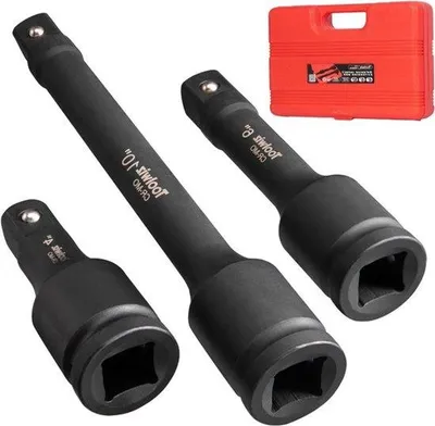 Imagen del producto de Juego de tres herramientas de impacto, de 4", 6" y 10", fabricadas en acero cromo-molibdeno, para golpear, presentadas en un estuche de PVC, color