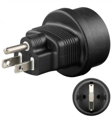 Produktbild von goobay Netzadapter US 3 polig schwarz (Bulk)