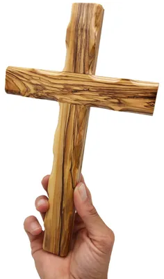 Olivenholz-Wandkreuz 25 cm, handgefertigt, gesegnet