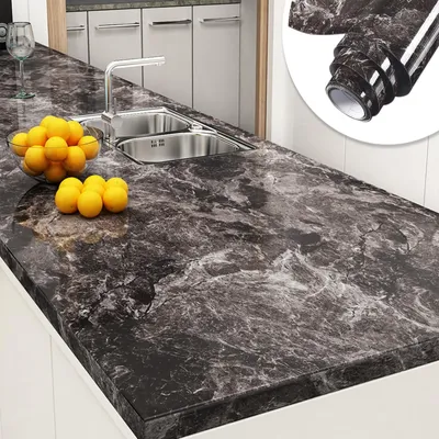 Zdjęcie produktu dla Naklejka winylowa imitująca marmur, 60 x 300 cm, do mebli