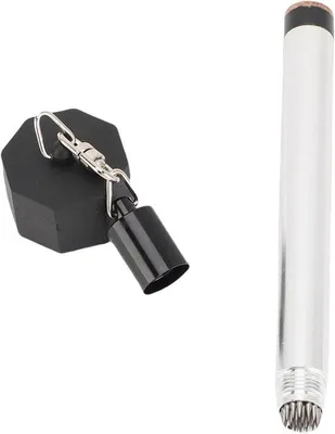 Productafbeelding van Poolkeu Krijthouder - Krijtpen Biljartkeu - Biljart Spelen - Met Krijtbescherming - 16 x 3 x 3 cm - Zilver