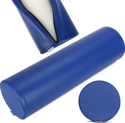 Produktbild von Habys Lagerungsrolle, Vollrolle, Nackenkissen, Lagerungskissen, Nackenrolle, Knierolle für Massage und Therapie, Fitnessrolle, 18x60cm Marineblau