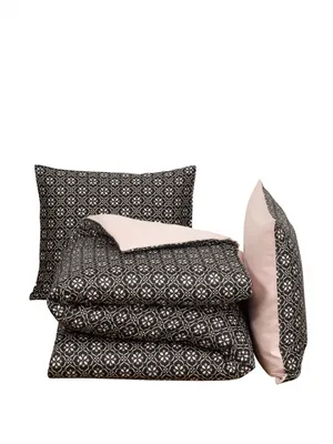 Produktbild von bettbezug 260 x 240 cm Baumwolle rosa/schwarz