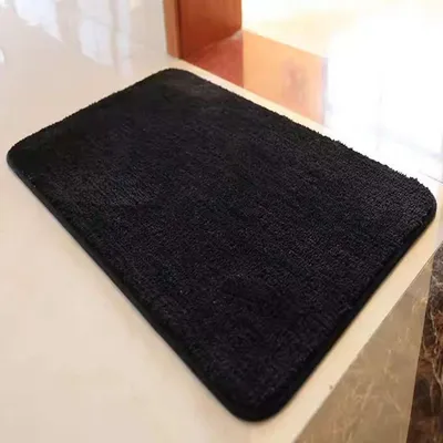 Image de Tapis de bain antidérapant, absorbant, doux et moelleux, paillasson, 110 x 180 cm, noir