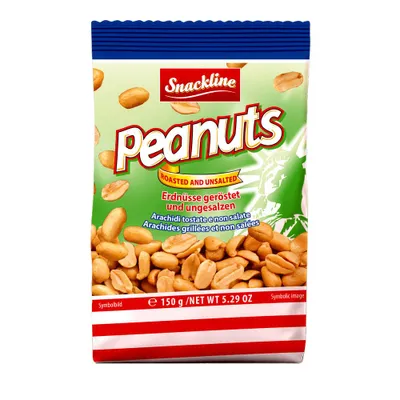 Produktbild von Snackline Erdnüsse geröstet und ungesalzen 150 g