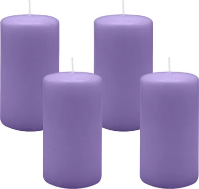 Produktbild von 4er Set Adventskranzkerzen Veilchen Ø 70 x 130 mm