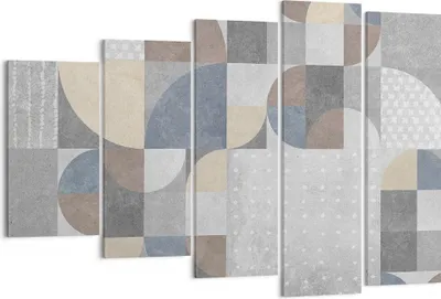 Produktbild von Bild auf Leinwand - Leinwandbild - 5 Teile - Geometrie Kunst Stein - 150x100cm - Wand Bild - Wanddeko - Wandbilder - Leinwanddruck - Bilder - Wanddekoration - Leinwand bilder - EG150x100-4621