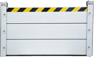 Productafbeelding van Overstromingsbarrière Deur - Waterkering Garage - Wateroverlast Voorkomen - Reflecterend Waarschuwingsontwerp - 100 x 40 cm - Aluminium