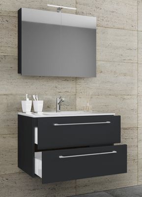 VCM my bath Badmöbel-Set Badinos 914334 schwarz 80,0 x 46,0 x 50,0 cm