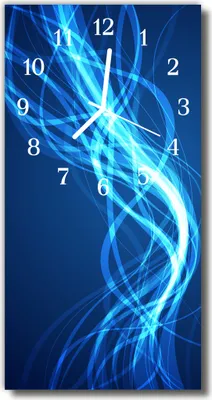 Produktbild von Tulup Glasuhr Wanduhr Küchenuhr Echt-Glas 30x60 Abstrakt Blau