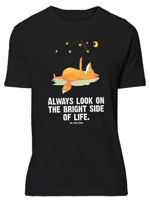Produktbild von Mr. & Mrs. Panda Tshirt Fuchs Sterne - Schwarz - Geschenk, Hoffnung, Optimistisch, oberteil, T-Shirt, S, Mond, Romantik, Shirt, Lustiges, Positiv