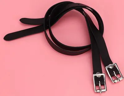 Obrázok produktu pre 1 Pair Lengthen For Spur Straps Leathers with Stainless Steel Buckle Horse Tool Accessories 50cm Black