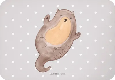 Produktbild von Mr. & Mrs. Panda Kühlschrankmagnet Otter Umarmen - Grau Pastell - Geschenk, holzmagnet, wandmagnet, Optimistisch, glücklich, Seeotter See, zettelhalter, gut Gelaunt