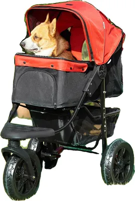 Immagine prodotto di Passeggino per cani, 3 ruote, capottina regolabile