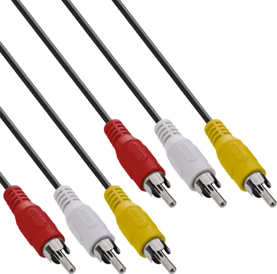 Produktbild von InLine Cinch Kabel, Audio/Video 3x Cinch, Stecker / Stecker, 2m, 3 x RCA, 2 m, Schwarz