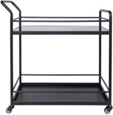 Produktbild von Casa Padrino Luxus Servierwagen Schwarz 71 x 40 x H. 85 cm - Metall Trolley - Hotel & Restaurant Accessoires