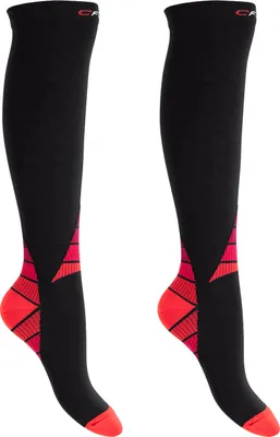 Produktbild von CFLEX Herren & Damen Sport Strümpfe (2 Paar) Kompressions Kniestrümpfe - Schwarz-Rot 39-42