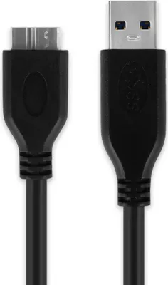 Produktbild von CELLONIC USB Datenkabel (1m) kompatibel mit Samsung Galaxy Note Pro 12.2 / Galaxy Tab Pro 12.2 (Micro USB 3.0 auf USB A (Standard USB)) USB Kabel Ladekabel schwarz