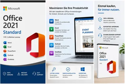 Produktbild von Microsoft Office 2021 Standard Aktivierungsschlüssel | Lebenslange Aktivierung | 1 PC | Digitaler Download
