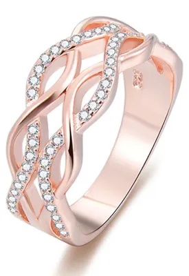 Immagine prodotto di Anello in argento placcato oro rosa con zirconi AGG333, 58 mm