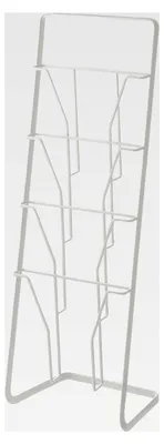 Produktbild von TOWER Zeitungsständer mit 4 Fächern, weiß, Stahl, minimalistisch, 25 x 18 x 71 cm