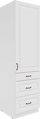 Produktbild von Küchen Hochschrank 60 cm Stilo Weiss Küchenzeile Küchenblock mit Schubladen