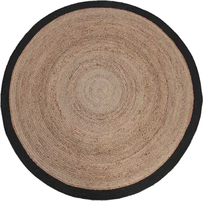 Produktbild von LABEL51 Teppich Jute Rund 180 cm Schwarz