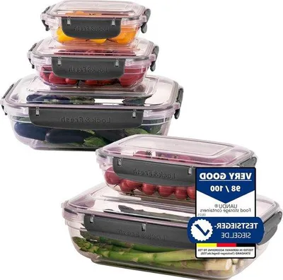 Produktbild von Famanu Vorratsdosen Set mit Luftdichtem Deckel - 5 Stück BPA-frei - Küchen Organizer - Antrazith