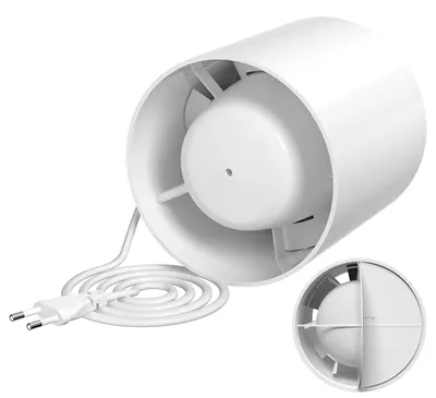 Zdjęcie produktu dla Wentylator kanałowy Milduall, 100 mm, wentylator kanałowy do odprowadzania powietrza, wentylator do wentylacji, wentylator do odprowadzania dymu, wentylator kanałowy o wydajności 130 m³/h, cichy (34 dB), idealny do łazienki, kuchni, szklarni, namiotu, garażu