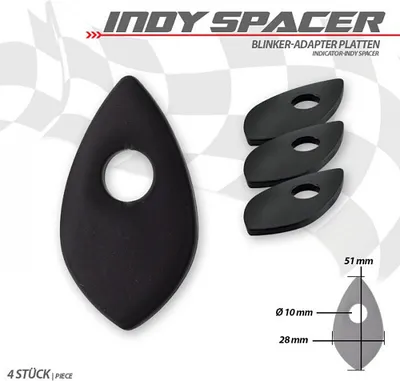 Produktbild von Indy Spacer passend für Honda schwarz Stahl M8